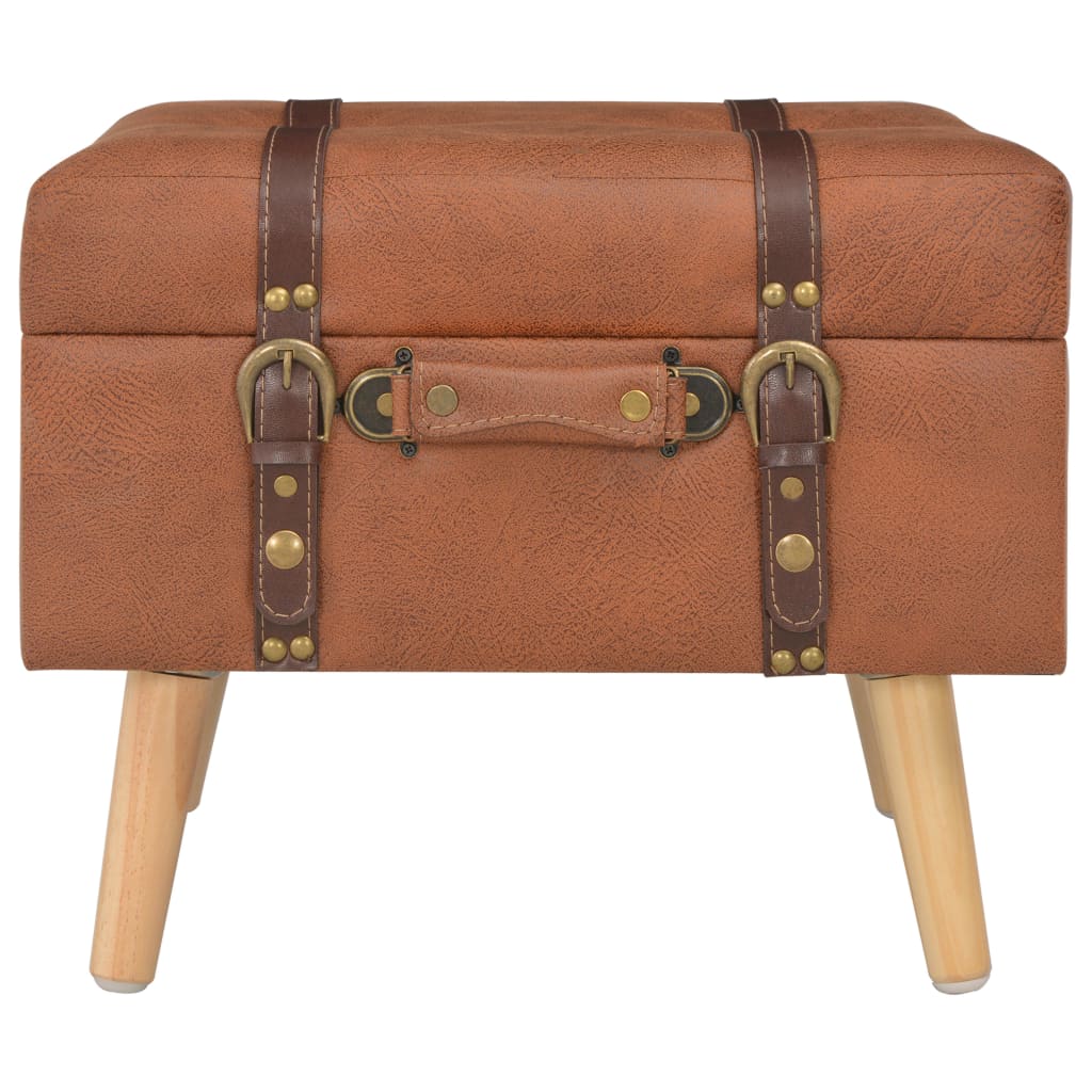vidaXL Storage Stool 40 cm Faux Leather Tan