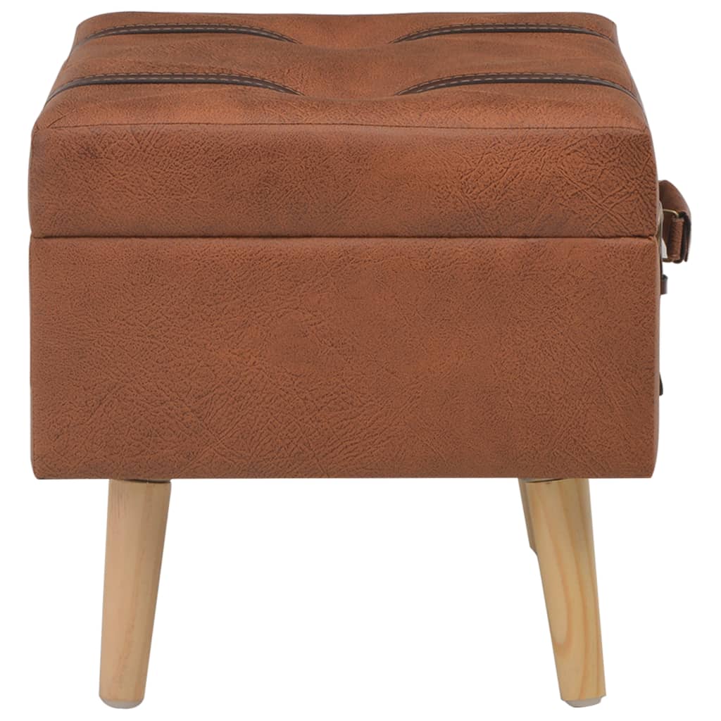 vidaXL Storage Stool 40 cm Faux Leather Tan