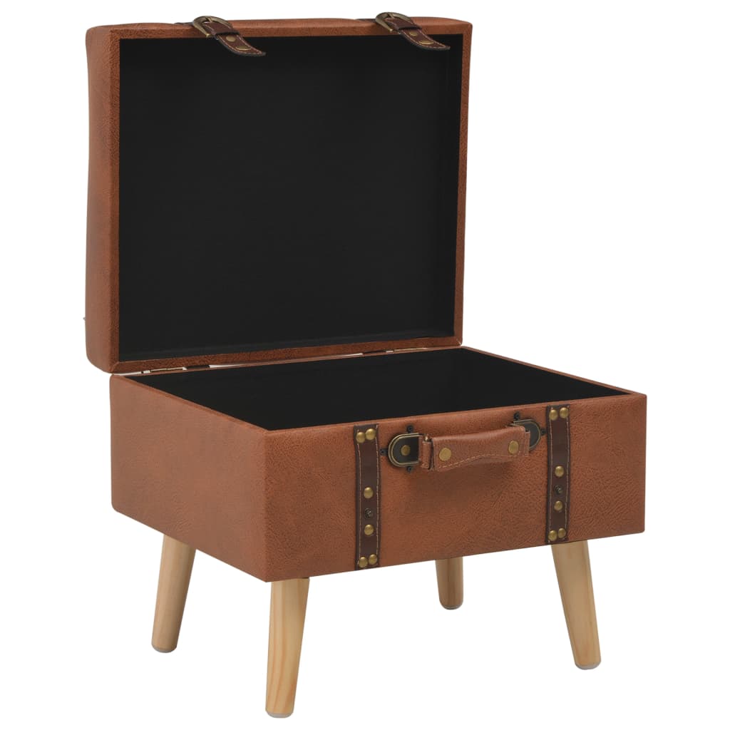 vidaXL Storage Stool 40 cm Faux Leather Tan