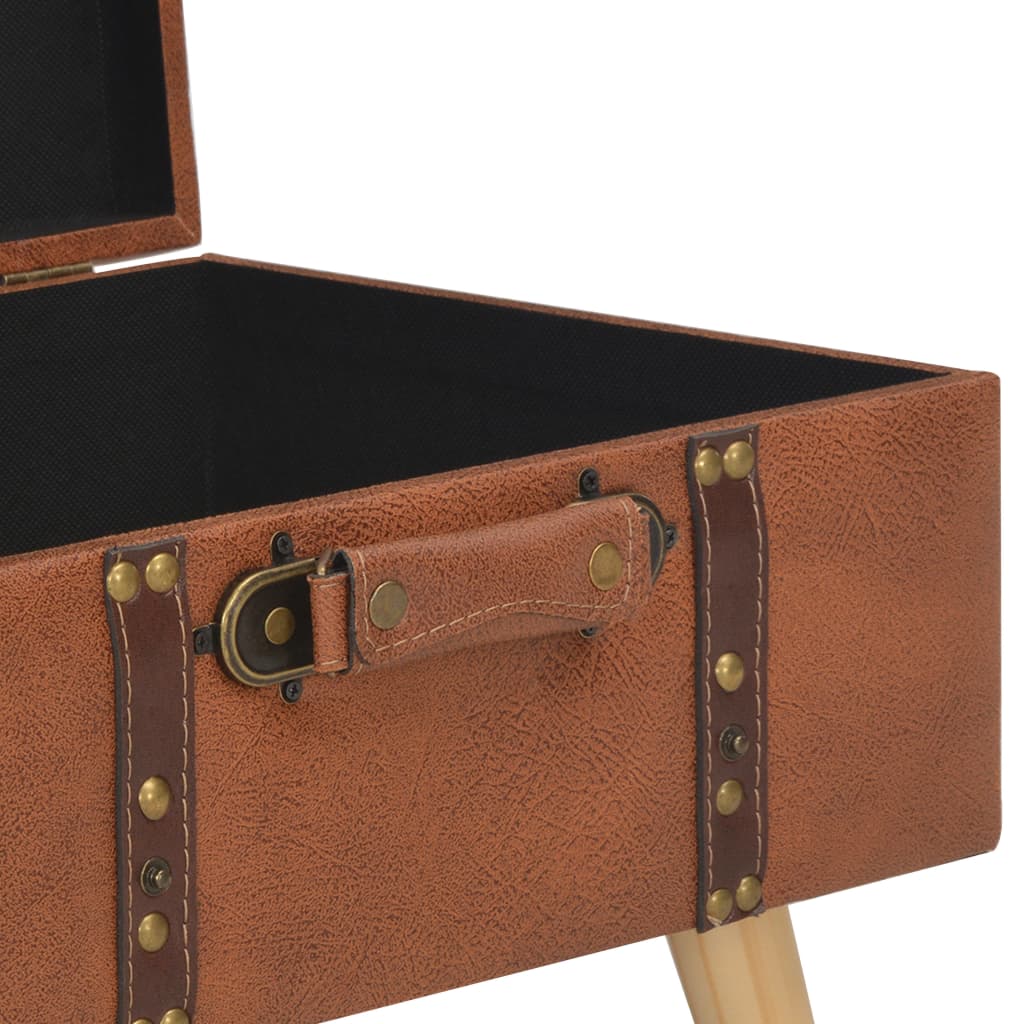 vidaXL Storage Stool 40 cm Faux Leather Tan