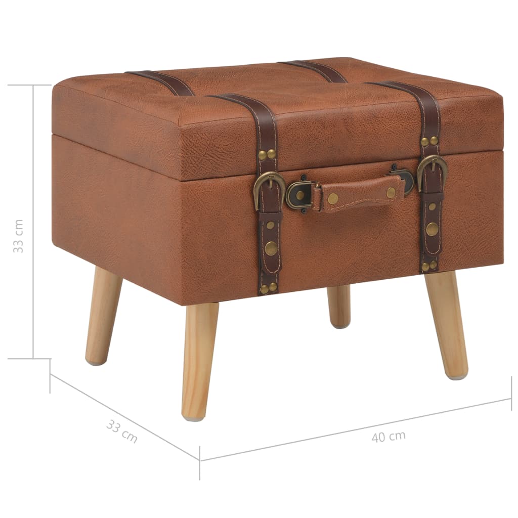 vidaXL Storage Stool 40 cm Faux Leather Tan