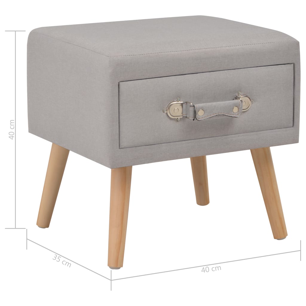 vidaXL Nightstand 40x35x40 cm fabric grey