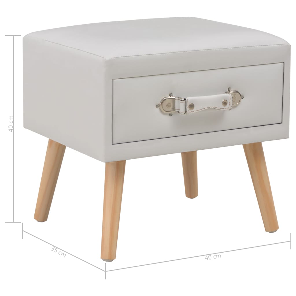vidaXL Bedside Cabinet 40x35x40 cm Faux Leather White