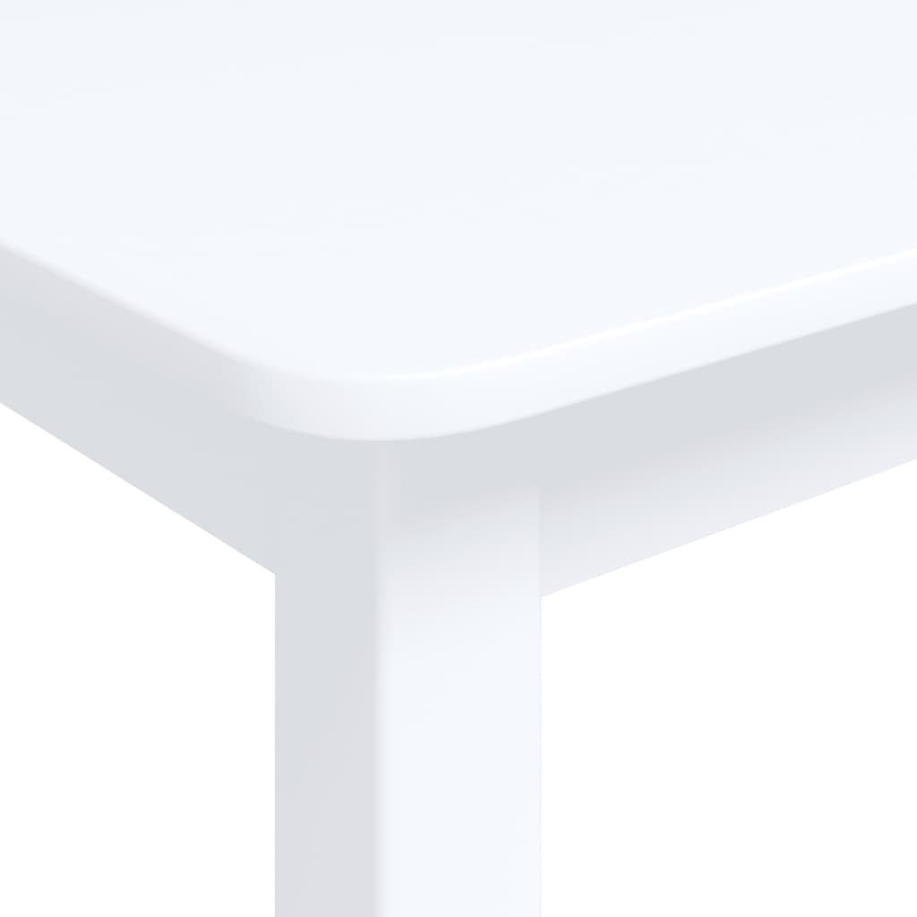 vidaXL Eettafel 114x71x75 cm bois d'hévéa massif blanc