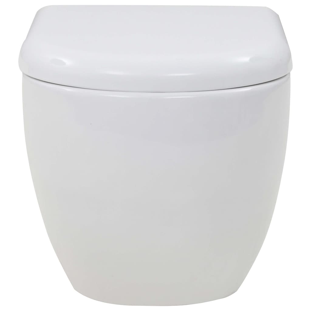 vidaXL Wall-hung Toilet with Concealed Cistern Ceramic White