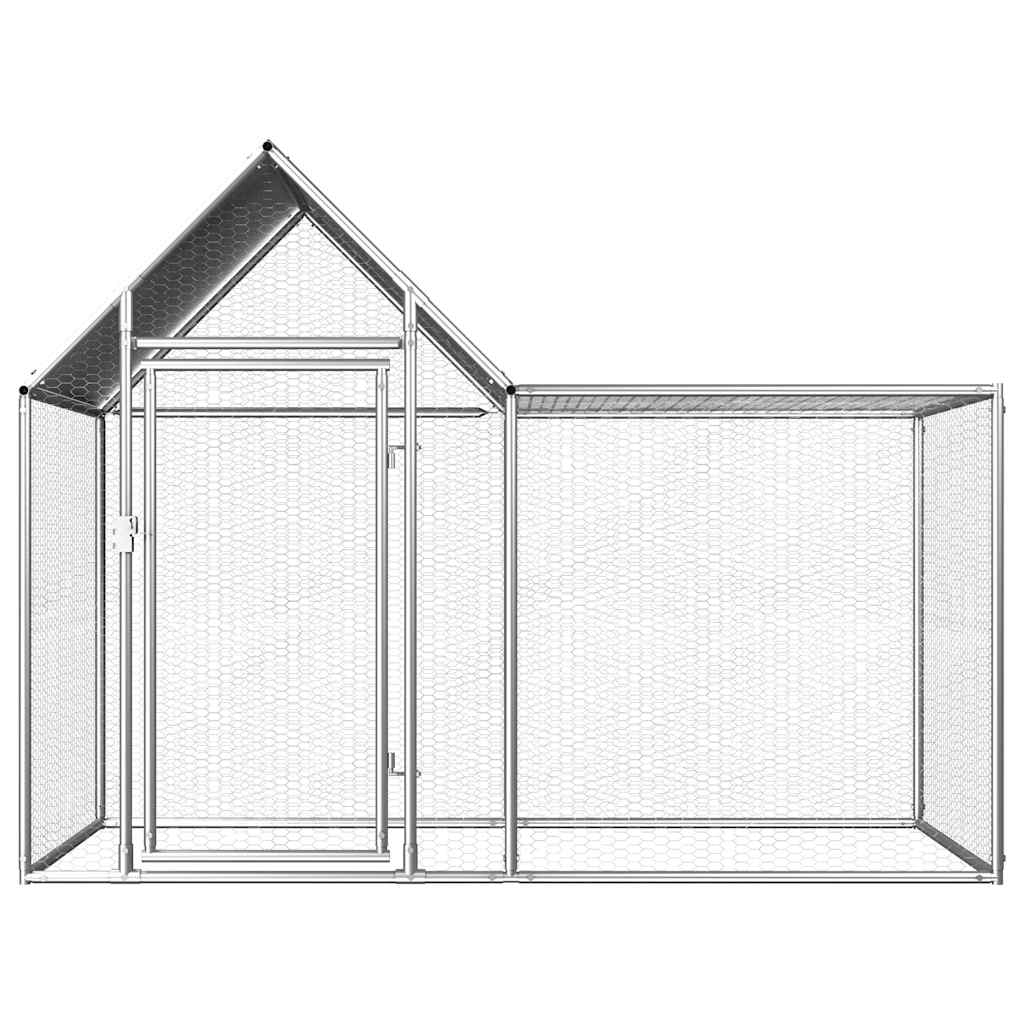 vidaXL Chicken Coop 2x1x1.5 m Galvanized Steel