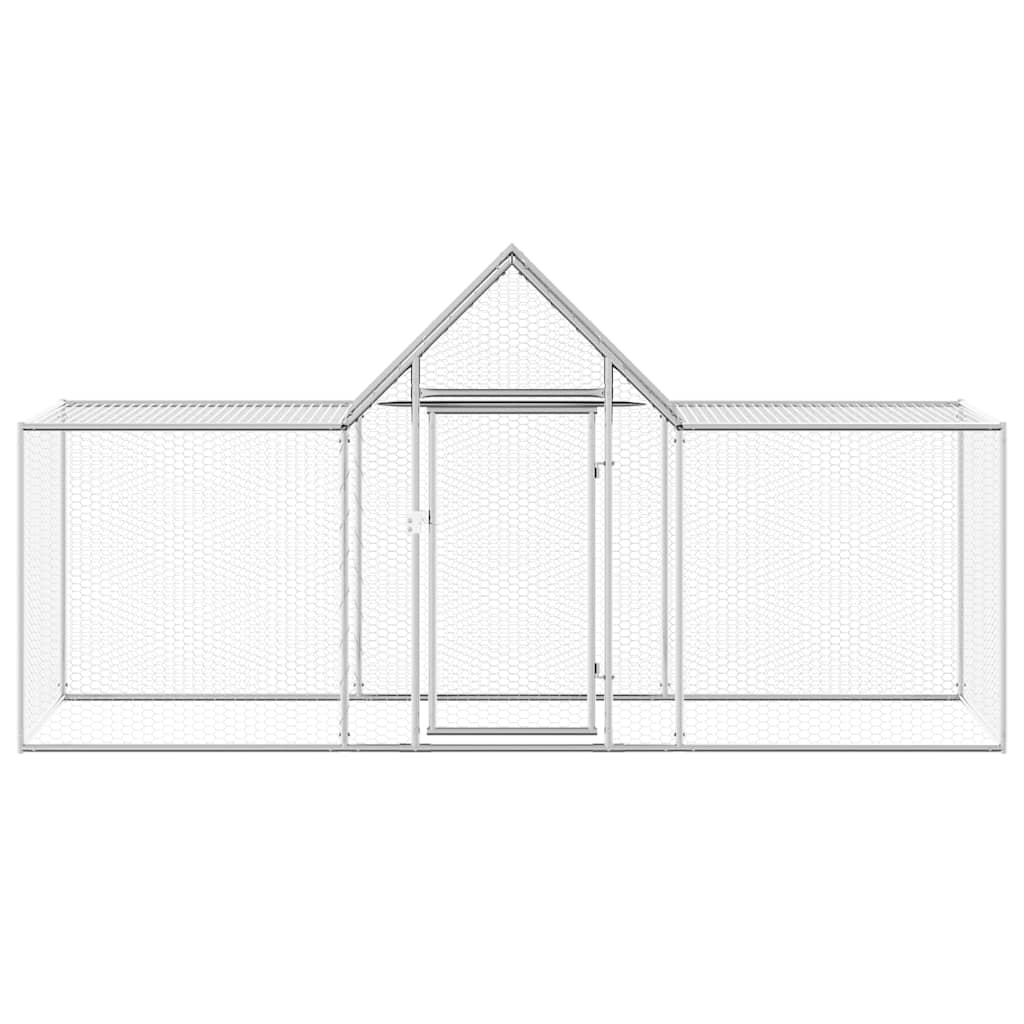 vidaXL Chicken Run 3x1x1.5 m Galvanized Steel