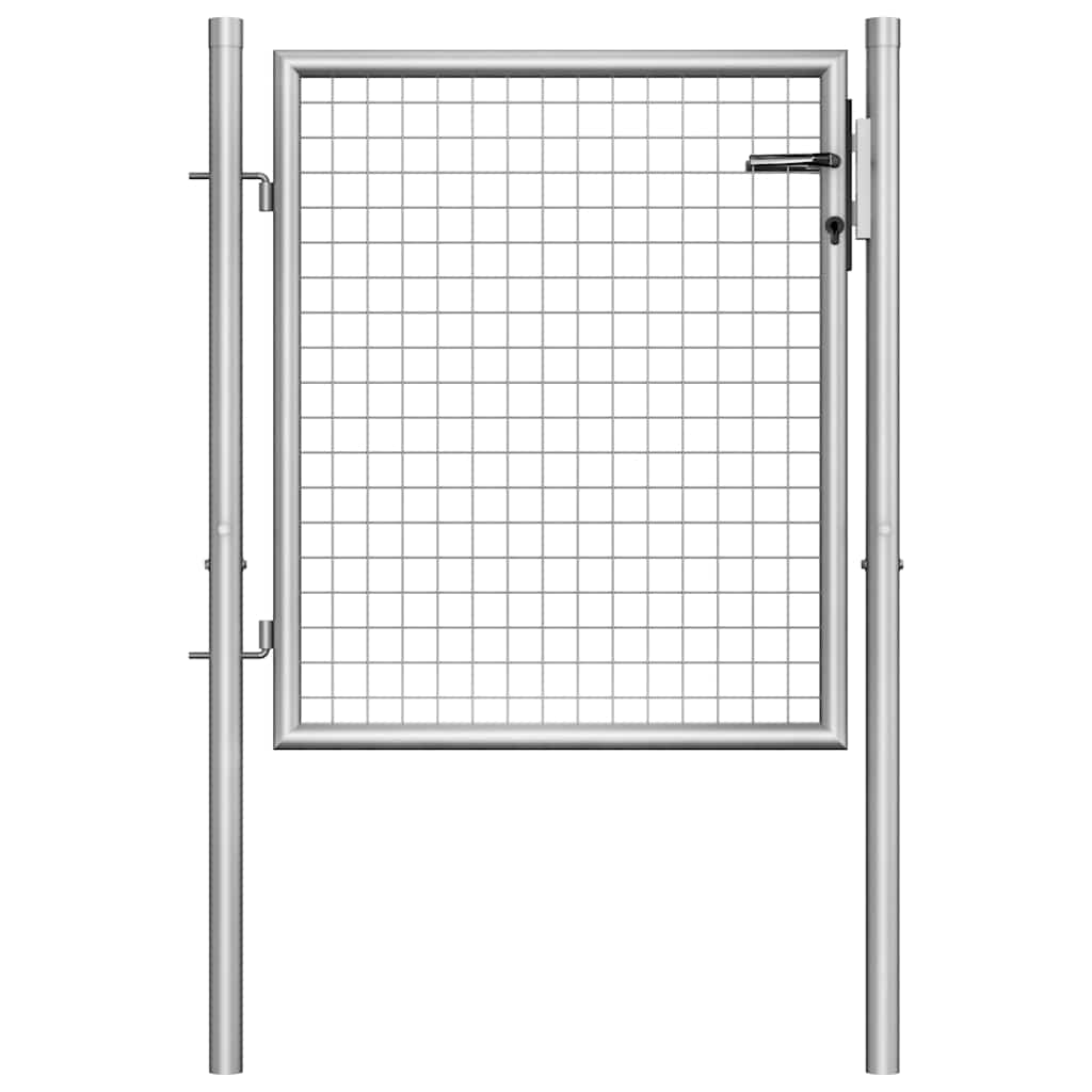vidaXL Garden Gate Galvanized Steel 100x75 cm Silver