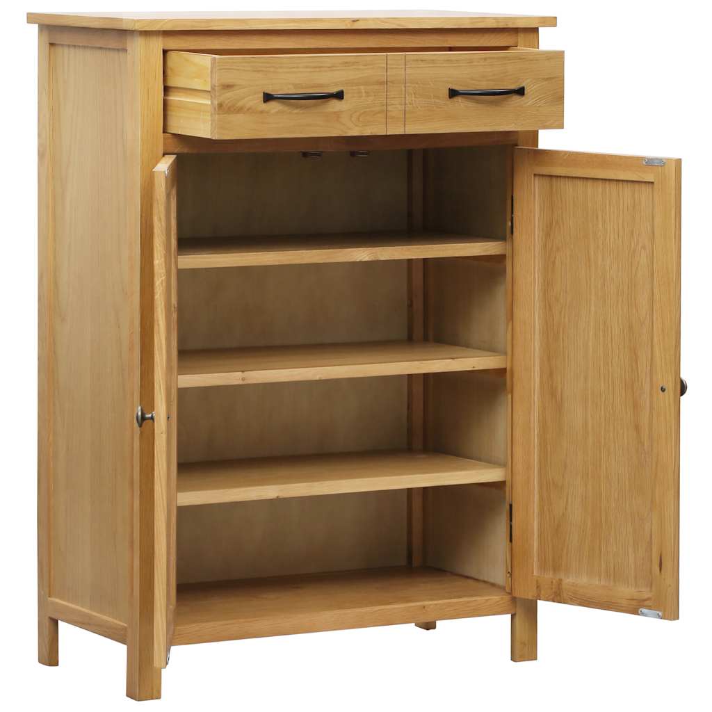 vidaXL Schoenenkast 76x37x105 cm massief eikenhout