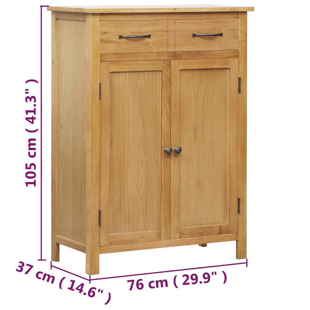 vidaXL Schoenenkast 76x37x105 cm massief eikenhout