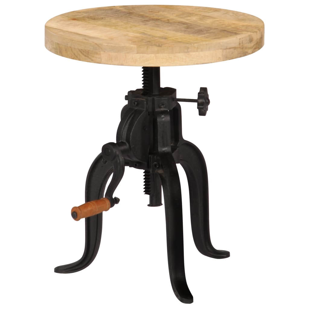 vidaXL Side table 45x(45-62) cm solid mango wood and cast iron