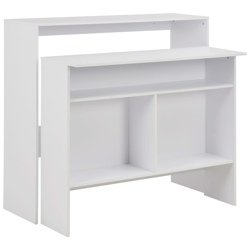 vidaXL Bartafel avec 2 plateaux de table 130x40x120 cm blanc