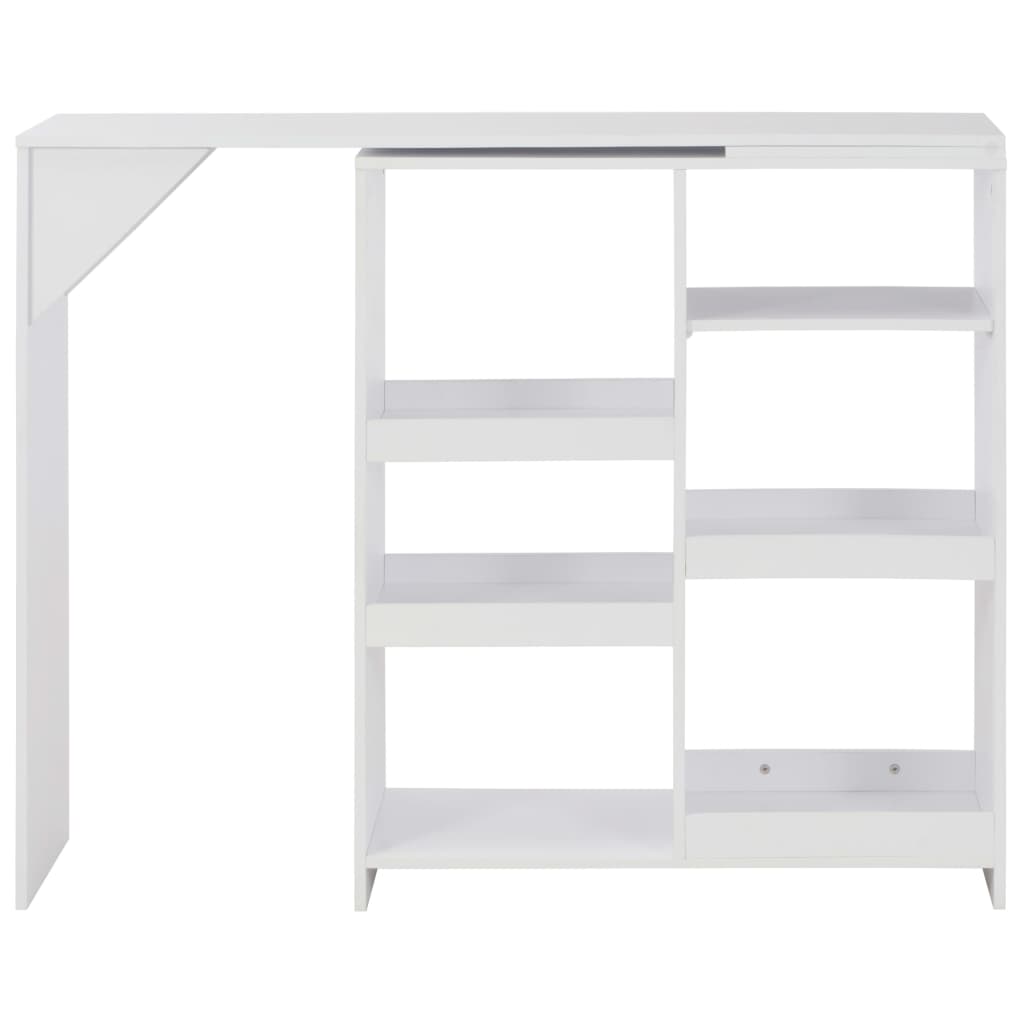vidaXL Bartafel avec plateau de rangement 138x39x110 cm blanc
