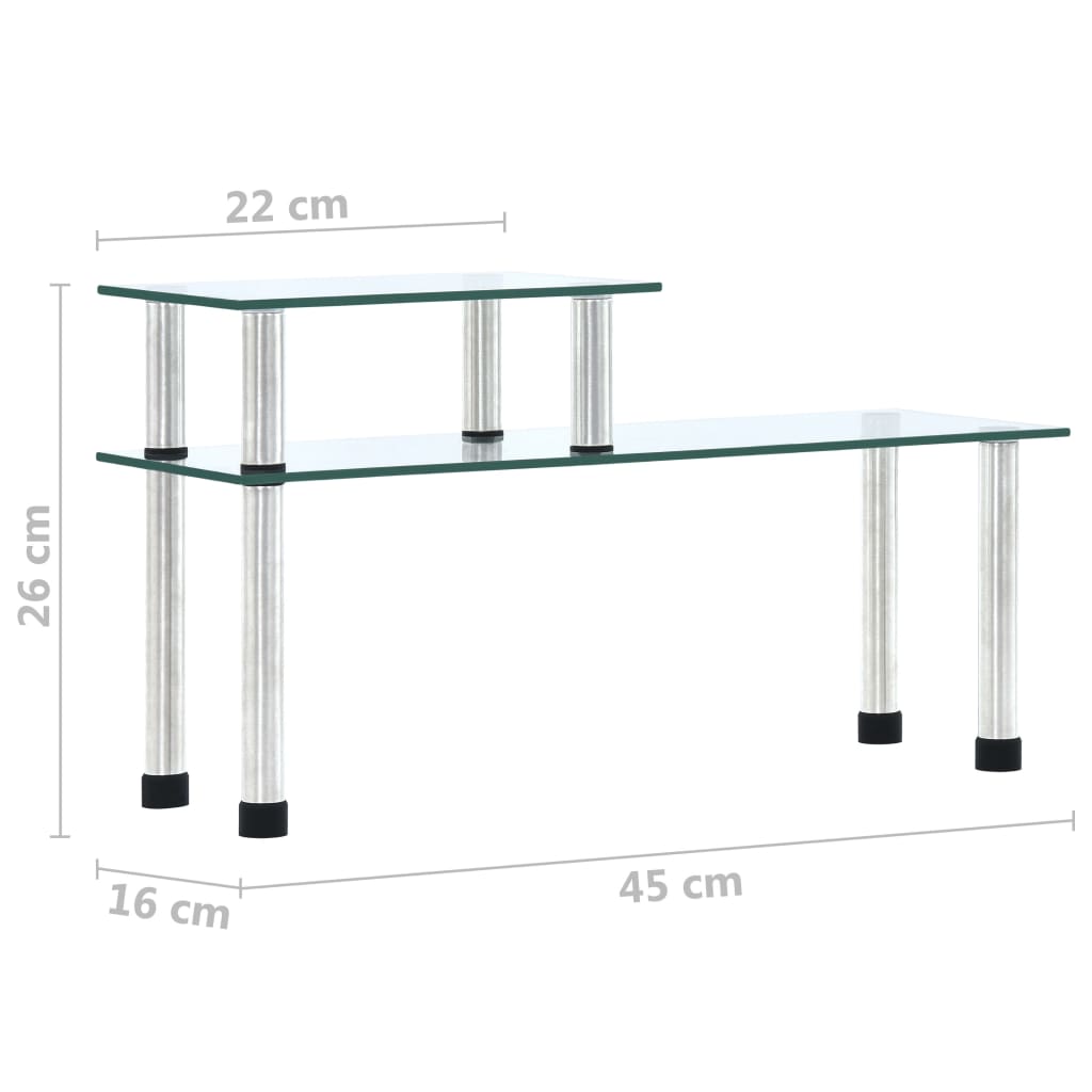 vidaXL Keukenschap 45x16x26 cm gehard glas transparent