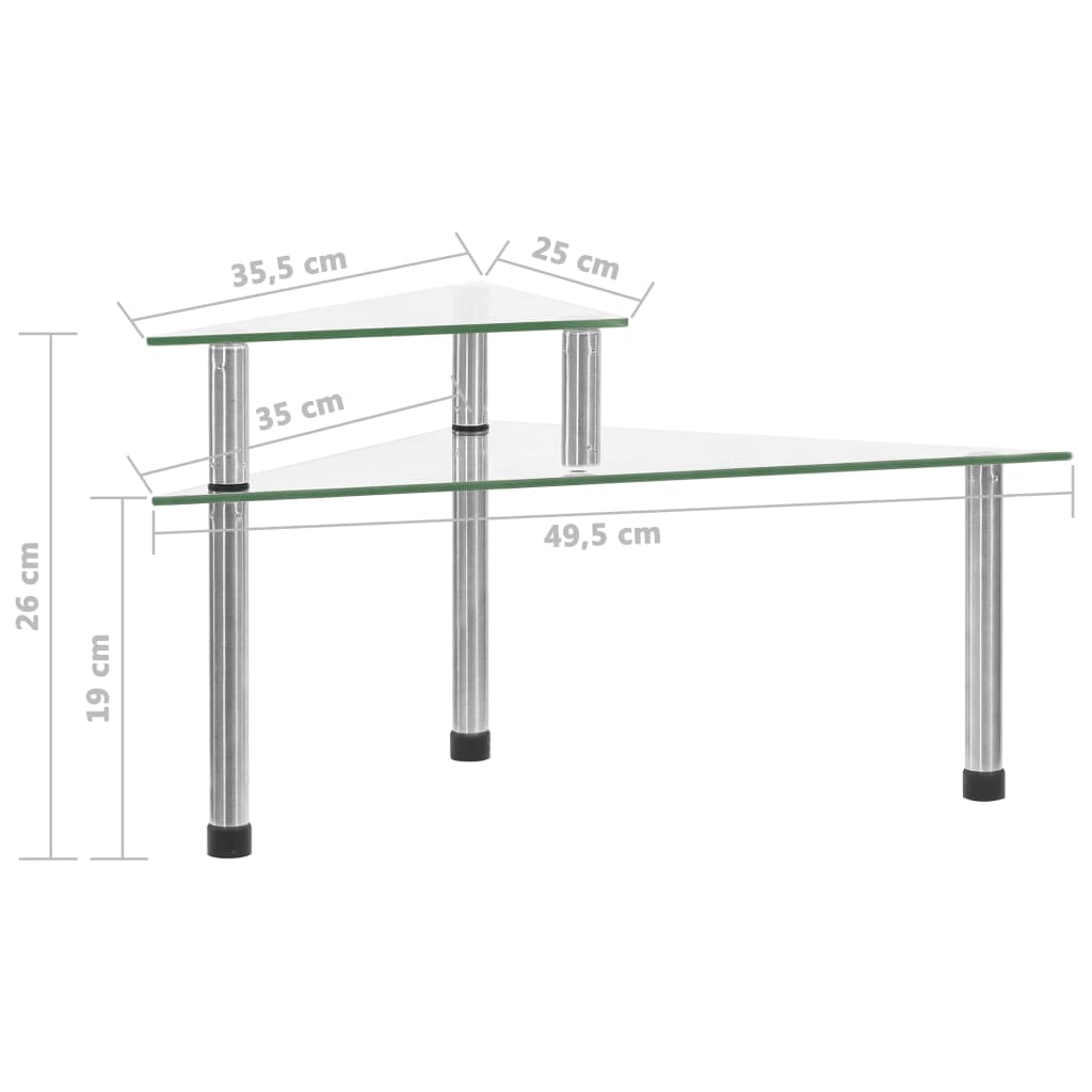 vidaXL Keukenschap 49,5x35x19 cm gehard glas transparent