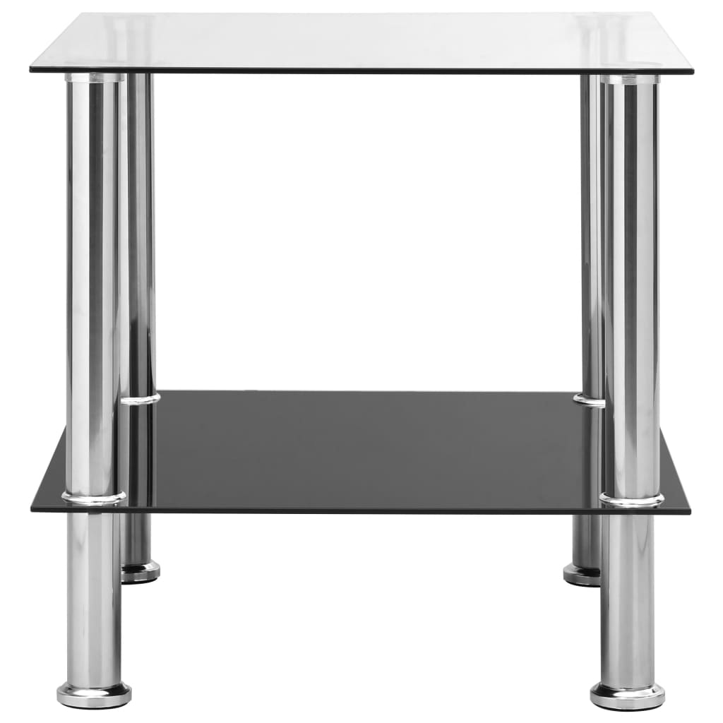 vidaXL Bijzettafel 45x50x45 cm gehard glas transparant