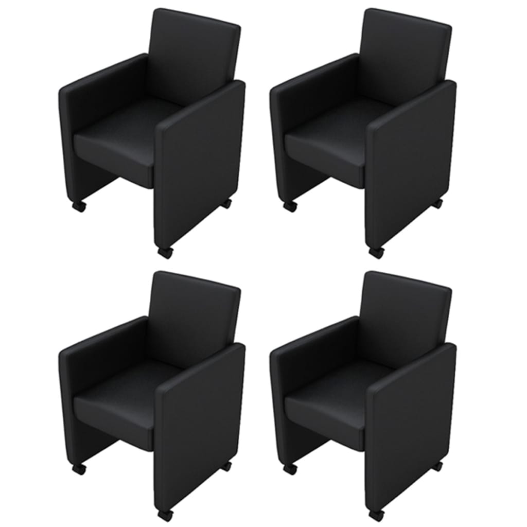 vidaXL Eetkamerstoelen 4 st art noir