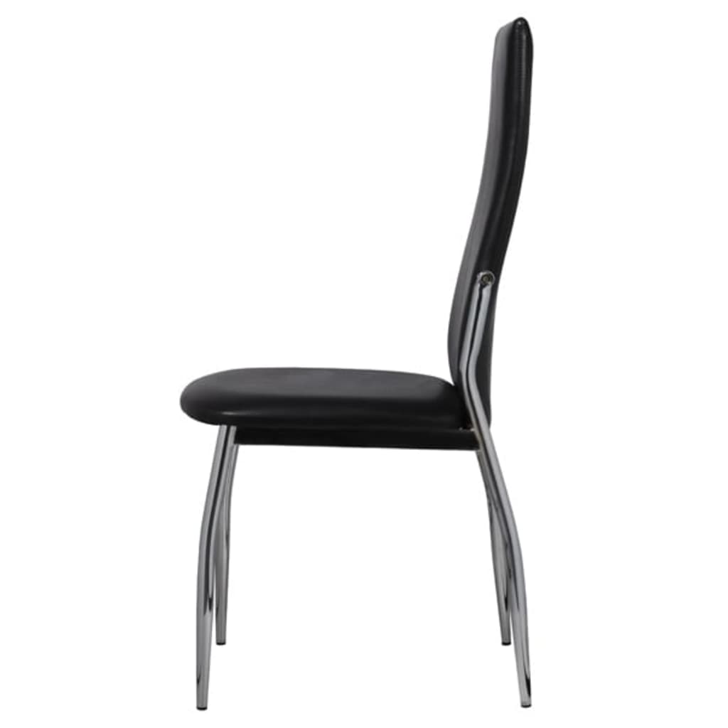 vidaXL Eetkamerstoelen 6 st kunstleer zwart