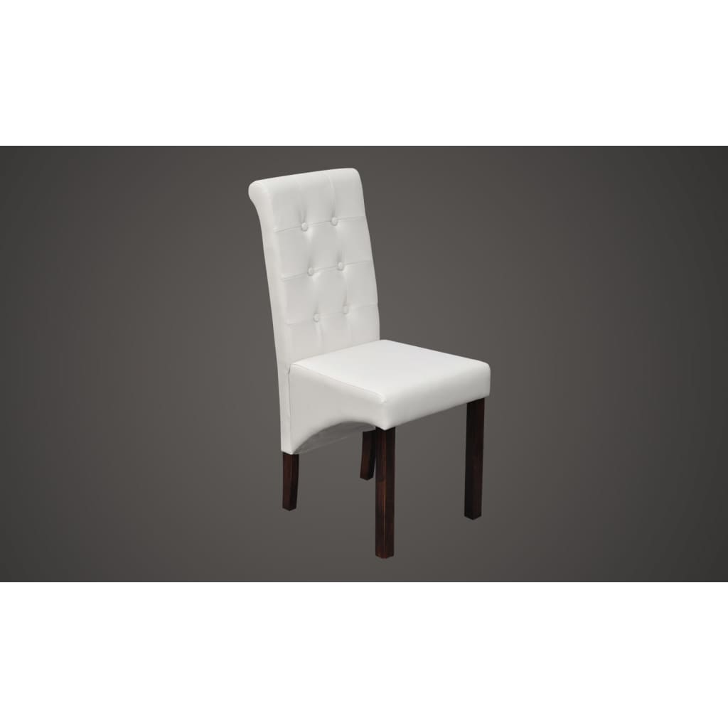 vidaXL Eetkamerstoelen 4 st kunstleer wit