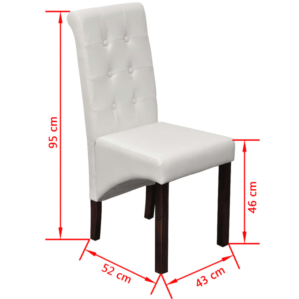 vidaXL Eetkamerstoelen 4 st kunstleer wit