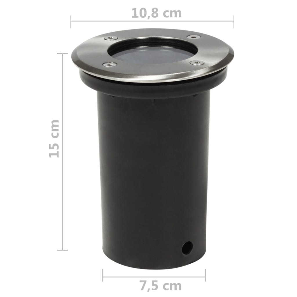 vidaXL Round Outdoor Ground Lights 12 pcs
