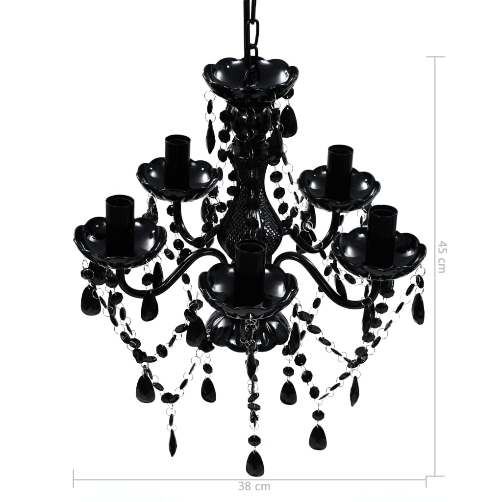 vidaXL Chandelier Crystal Black