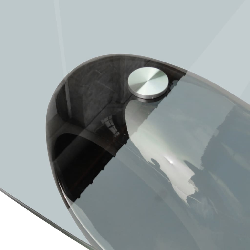 vidaXL Salontafel met ovaal glazen tafelblad hoogglans wit