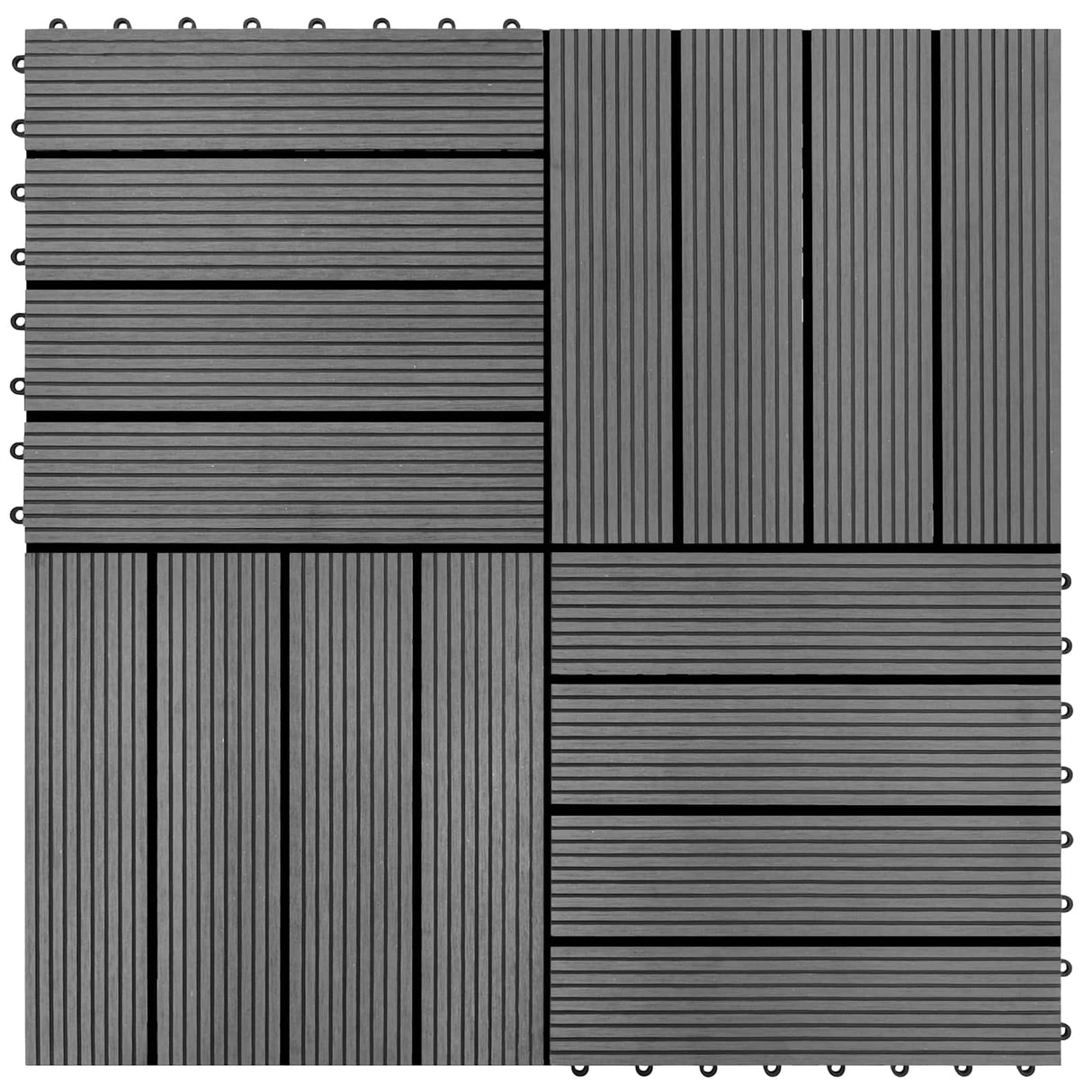 vidaXL Decking Tiles 11 pcs Brown 30 x 30 cm WPC
