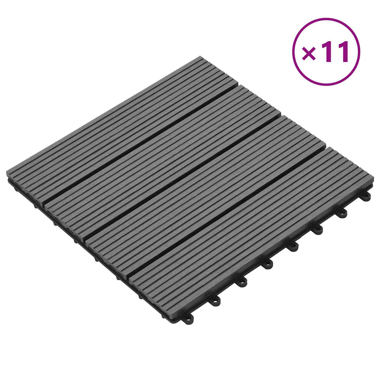 vidaXL Decking Tiles 11 pcs Brown 30 x 30 cm WPC