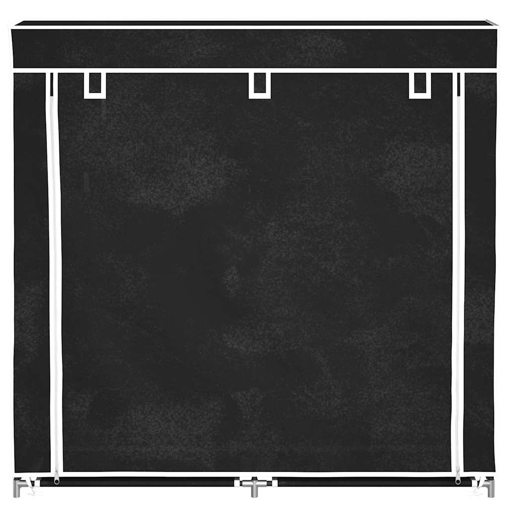 vidaXL Schoenenkast met hoes 115x28x110 stof zwart