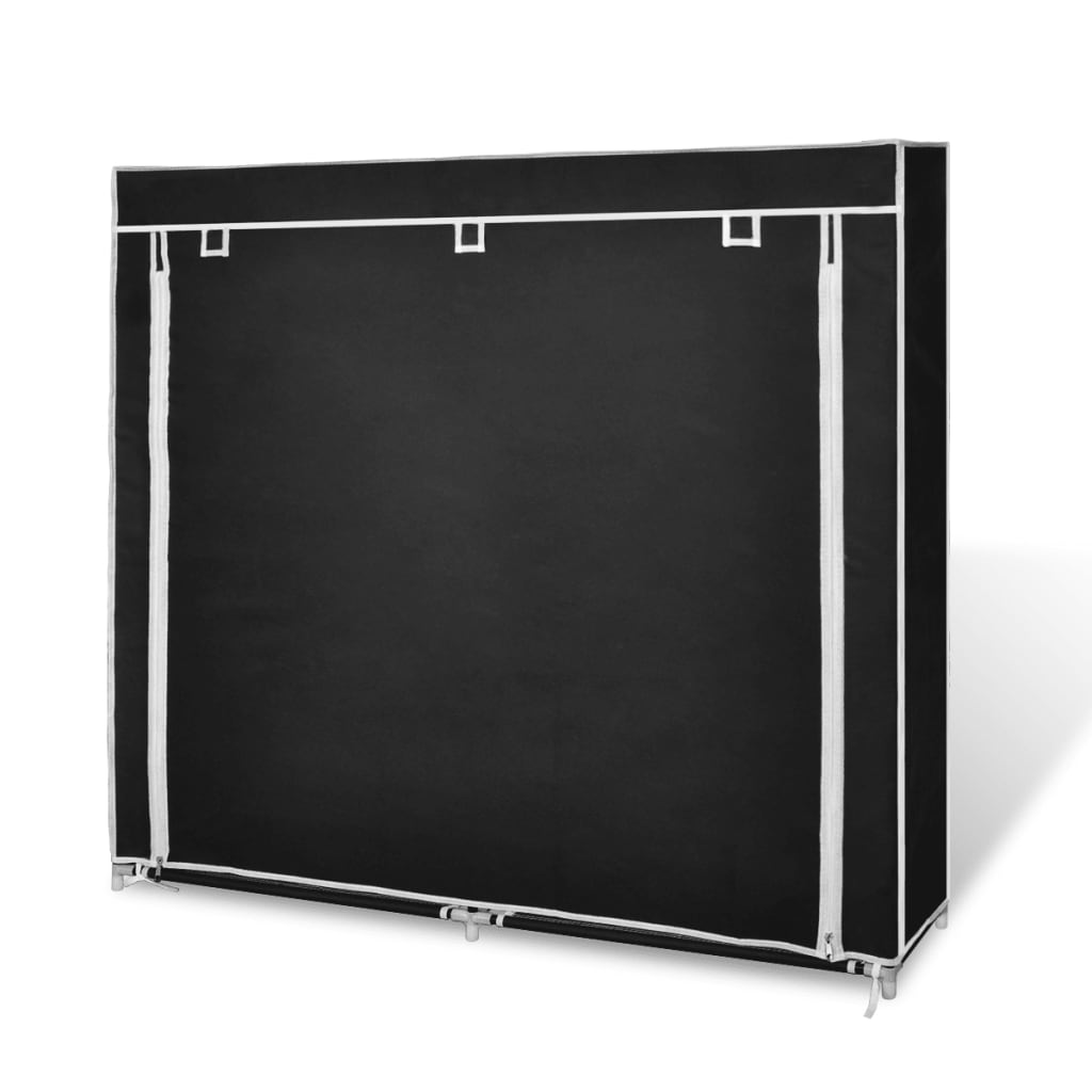 vidaXL Schoenenkast met hoes 115x28x110 stof zwart