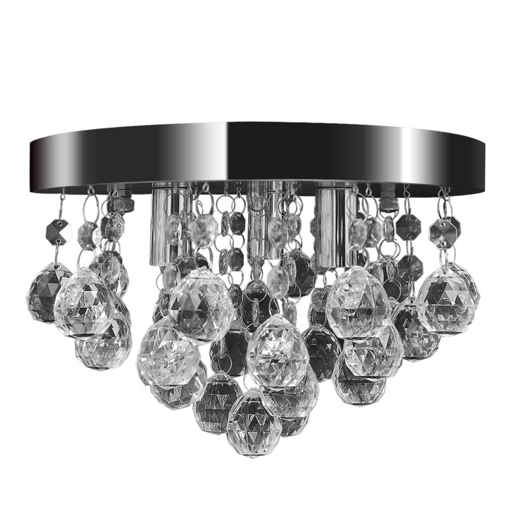 vidaXL Ceiling lamp chandelier design crystal chrome