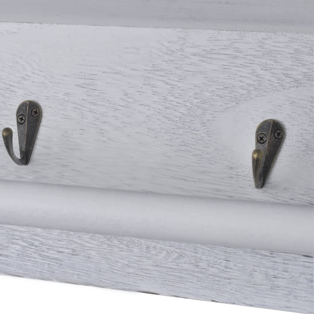 vidaXL Wall Shelf 60x23.5x33 cm Paulownia Wood White