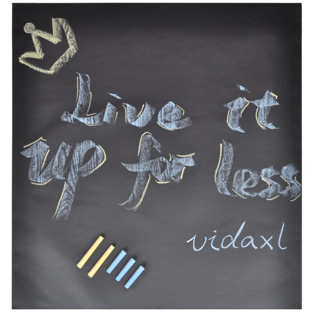 vidaXL Muursticker krijtbord 2 rollen met krijtjes 0,45x2 m