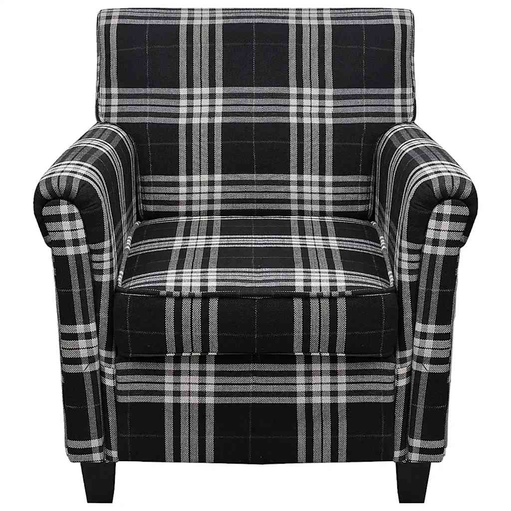 vidaXL Armchair with cushion fabric black