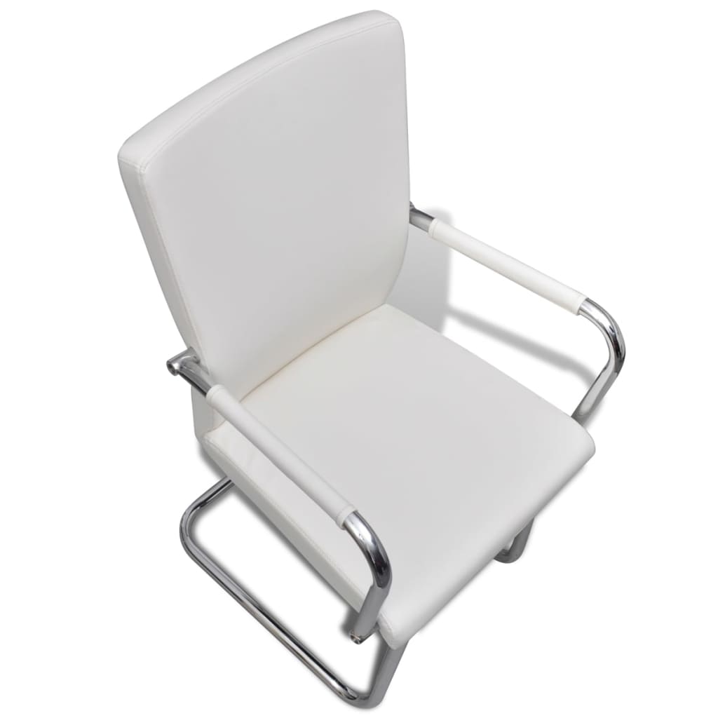 vidaXL Eetkamerstoelen 2 st kunstleer wit