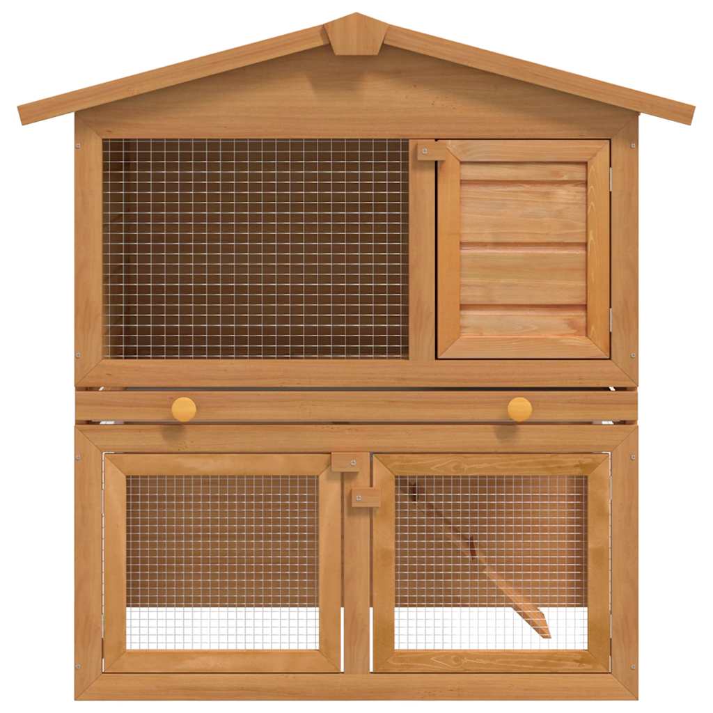 vidaXL Outdoor Rabbit Hutch with 3 Doors Wood