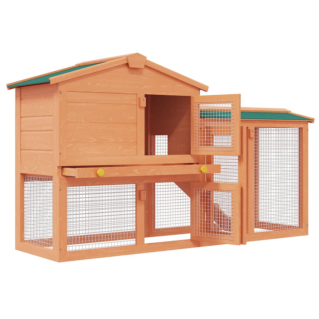 vidaXL Outdoor Rabbit Hutch Large Wood