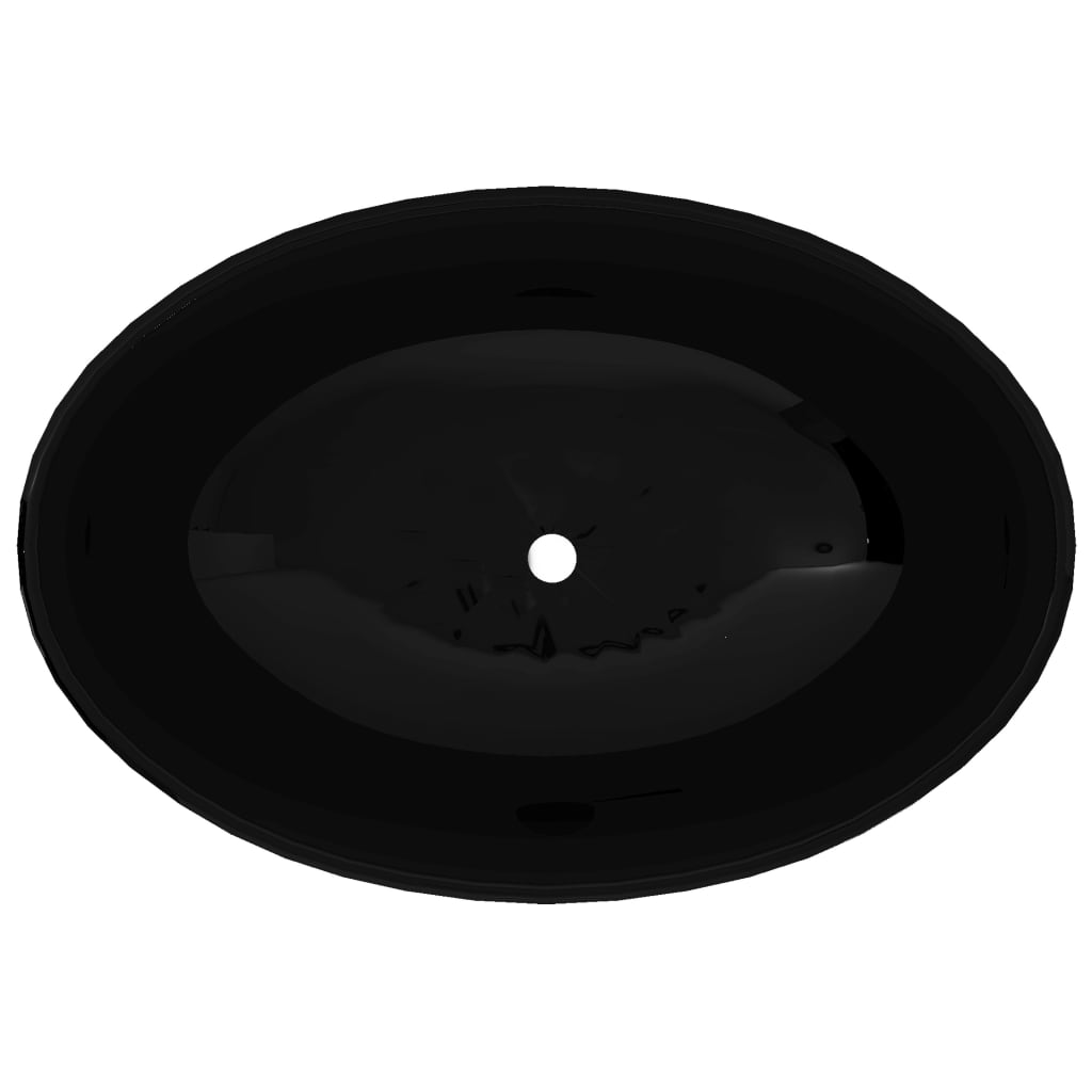 vidaXL Oval Wash Basin 40x33 cm Ceramic White