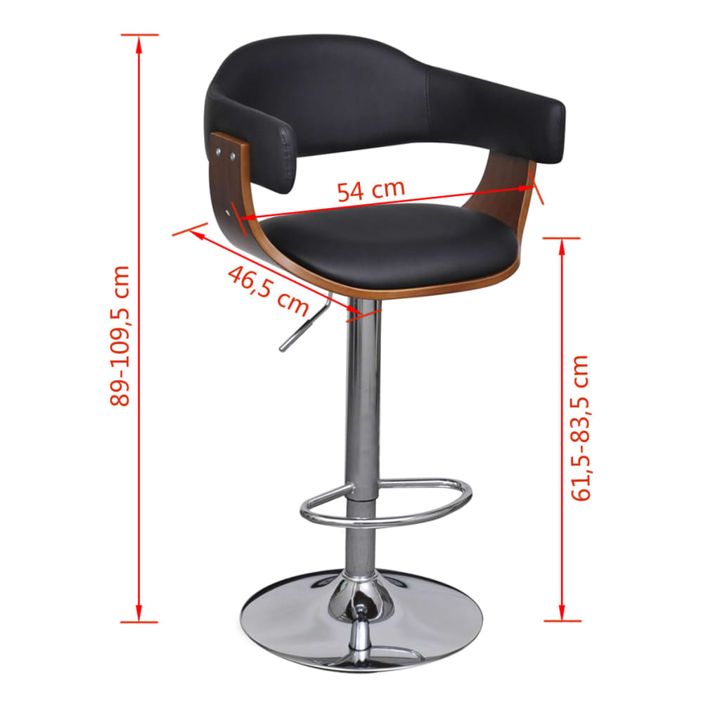 vidaXL Bar Stools 2 pcs artificial leather