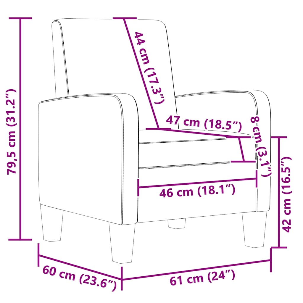 vidaXL Fauteuil kunstleer bruin