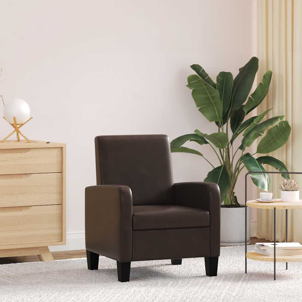 vidaXL Fauteuil kunstleer bruin