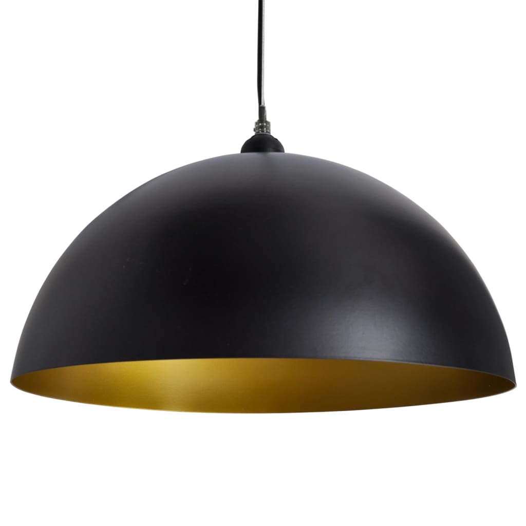vidaXL Ceiling Lamps 2 pcs Height Adjustable Hemispherical Black