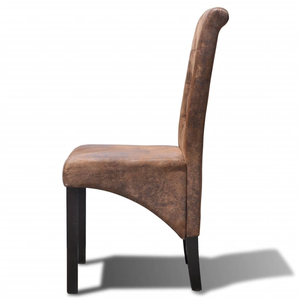 vidaXL Eetkamerstoelen 2 st kunstleer bruin