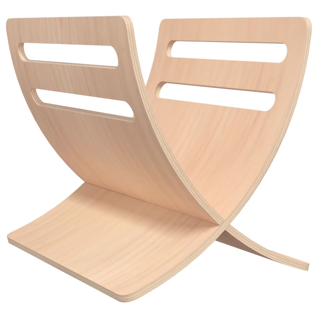 vidaXL Tijdschriftenrek vloermodel hout naturel