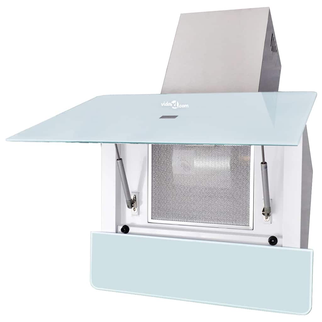 vidaXL Range Hood 600 mm Tempered Glass White
