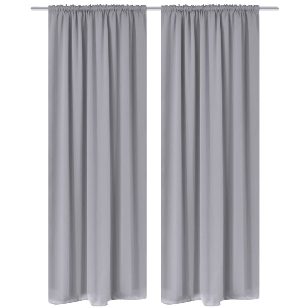 vidaXL Slot Top Curtains 135 x 245 cm Black 2 pcs