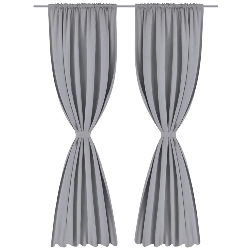 vidaXL Slot Top Curtains 135 x 245 cm Black 2 pcs