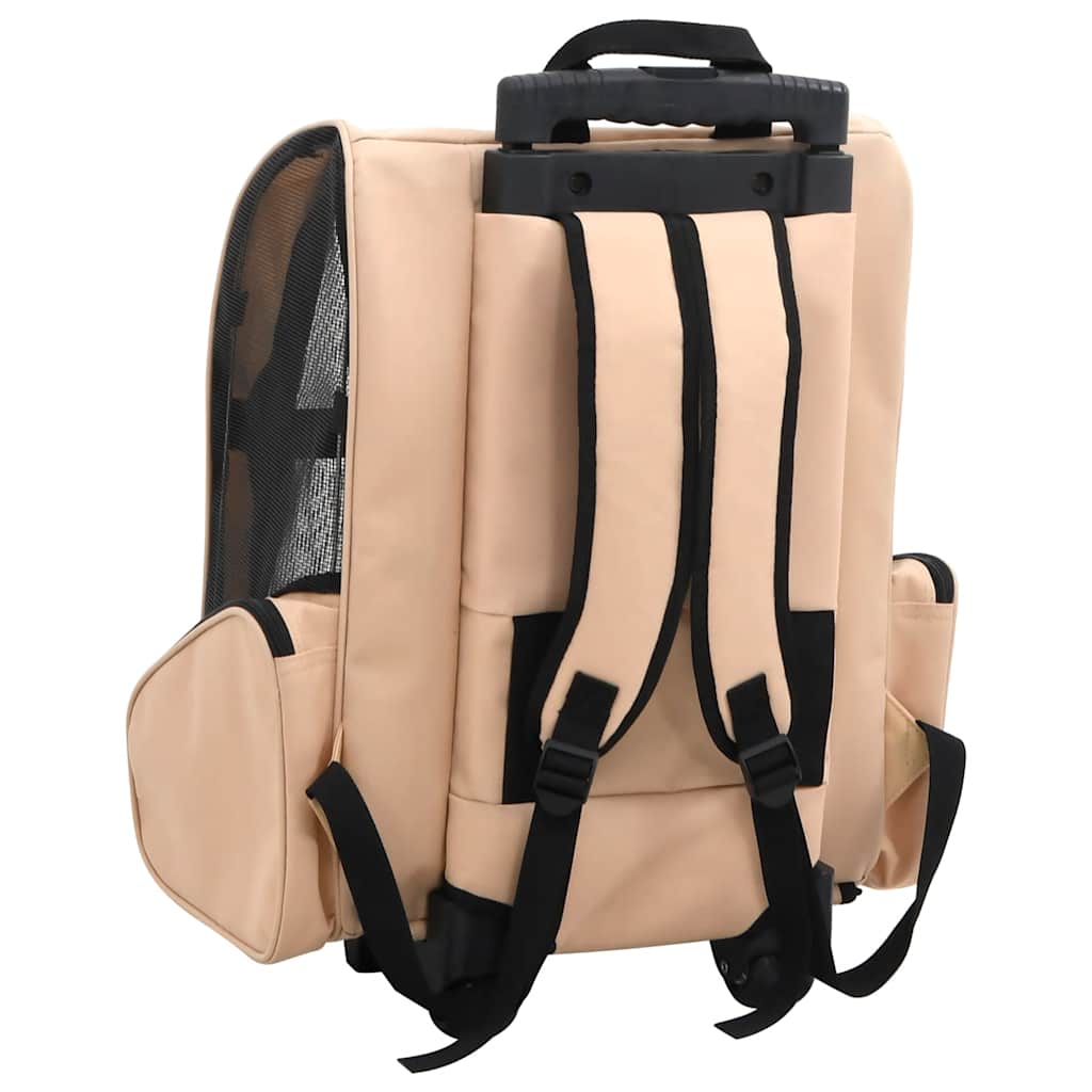 vidaXL Pet Trolley Foldable Beige