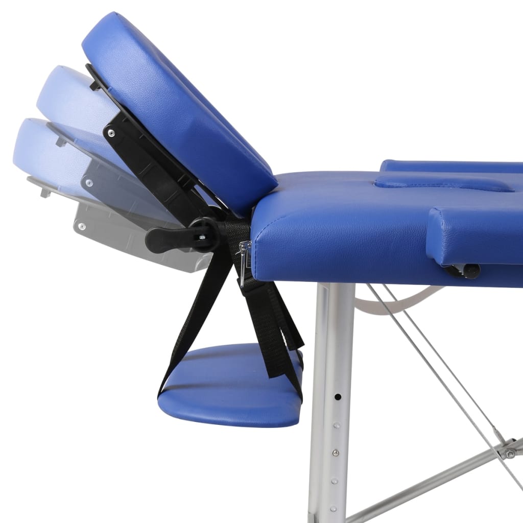 vidaXL 2-Zone Foldable Massage Table Aluminium Frame Cream White